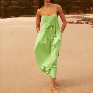 Zara tiered poplin midi dress